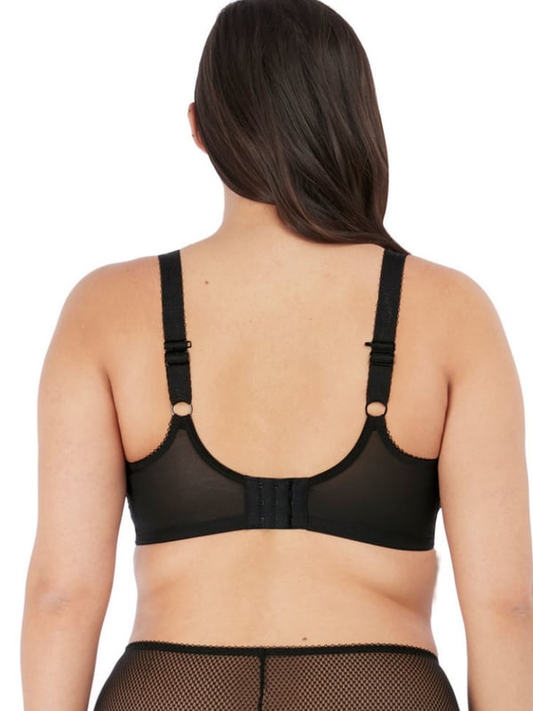 Elomi Charley Underwired Plunge Bra. With a low centre front, three section cup and embroidered non-stretch top cup. Product is made of 82% Nylon/Polyamide, 18% Elastane and is hand-wash only.