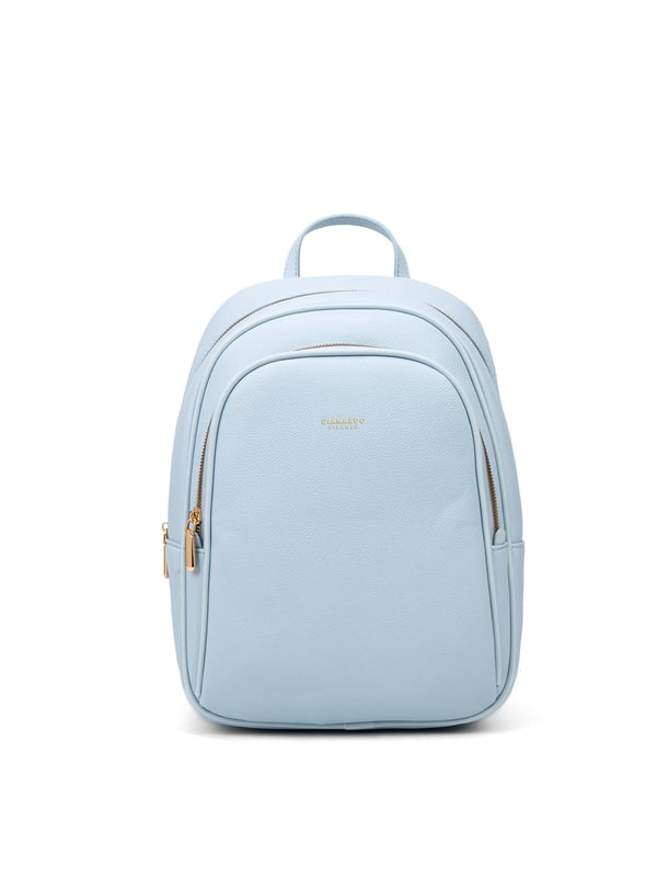 Damenrucksack mit Reißverschluss. eine Innentasche mit Reißverschluss und zwei offene Innentaschen. Eine Vorderseite mit Reißverschluss und eine Rückseite mit Reißverschluss-Außentaschen. fehlender Schultergurt. Im PU-Griff. ein Innenfach.  Außenmaterial. Innen ungefüttert. Maße: 23x34,5x11 cm. Modeprodukt