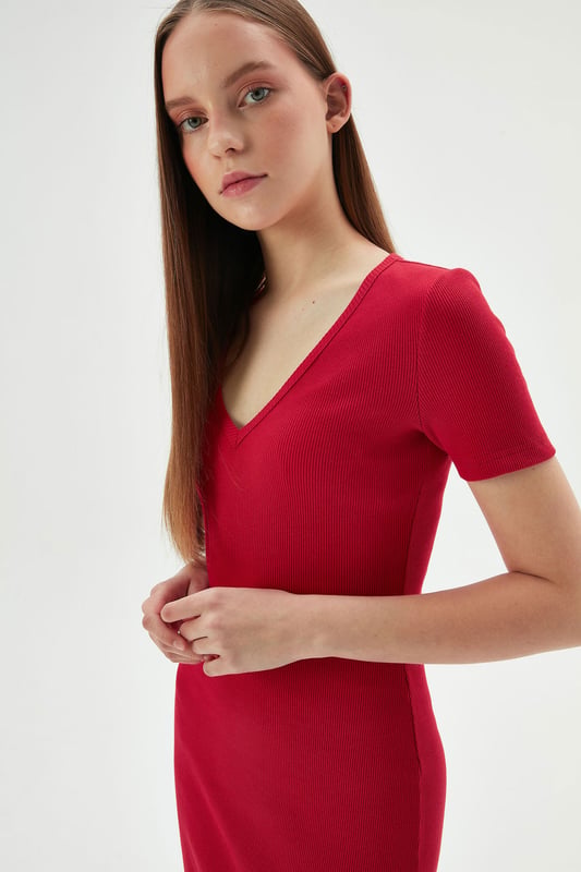 Witte mouwloze jersey top met V-hals – stretchkatoenmix
