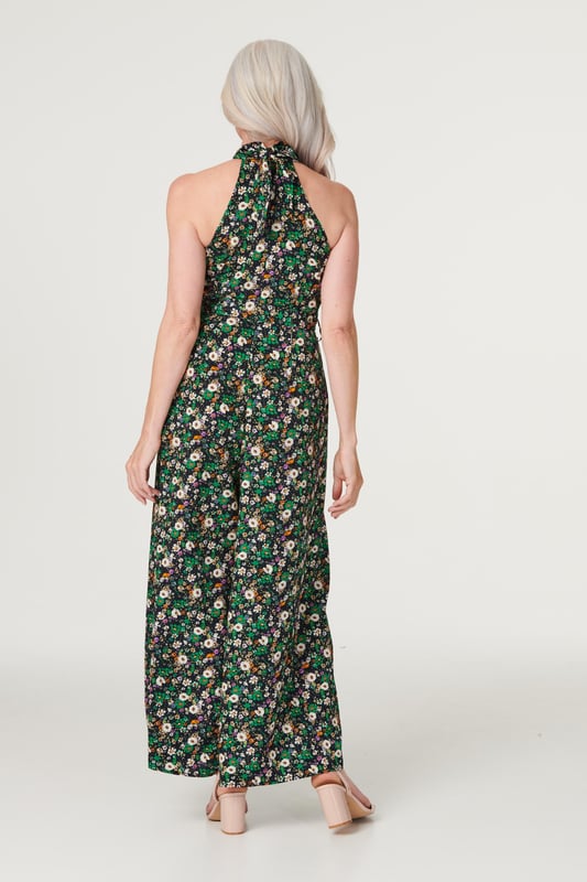 Floral high neck jumpsuit top