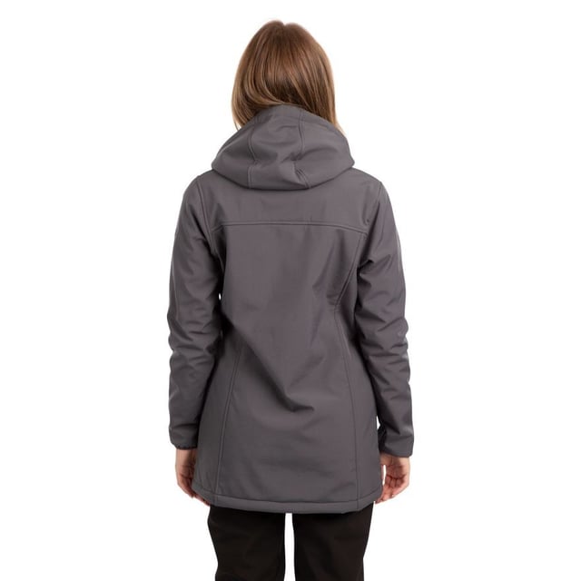 Adjustable grown on hood. 2 zipped pockets. Binding at cuffs. Chin guard. Contrast Bonded fake fur back. 96% polyester, 4% elastane. TPU membrane.