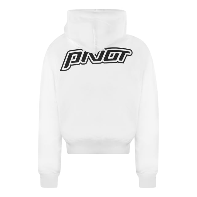 Sudadera con capucha blanca con logo estampado Mona Lisa. Sudadera con capucha blanca blanquecina. Impresión de Mona Lisa. Terminaciones elásticas en mangas y dobladillo. Capucha ajustable con cordón. Código de estilo: OMBB037E20FLE0090110