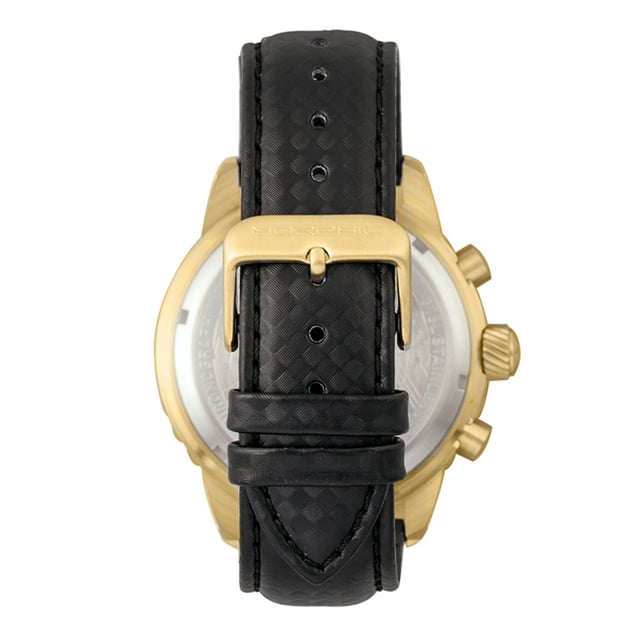 316L Surgical-Quality Stainless Steel Case; Accurate Japanese Quartz Movement; Full-Function Chronograph; Non-Glare Scratch Resistant Mineral Crystal; Carbon Fiber Pattern Dial; Logo-Engraved Stainless Steel Caseback; Uni-Directional Rotating Carbon Fiber Bezel; Genuine Leather Carbon Fiber Pattern Strap; Logo-Engraved Stainless Steel Clasp; Luminous Hands; Magnified Date Display; 24-Hour Sub-Dial; 45mm Diameter; 10 ATM Water Resistance;