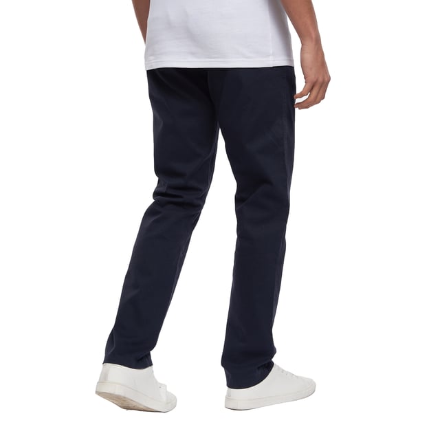 98% Polyester, 2% Elastane. Fabric: Stretch. Design: Plain. Fastening: Button, Zip Fly. Back Yoke, Belt Loops, Mock Horn Buttons, Twin Needle Stitching. Pockets: 2 Side Pockets, 2 Back Pockets, Buttoned. Fit: Slim.