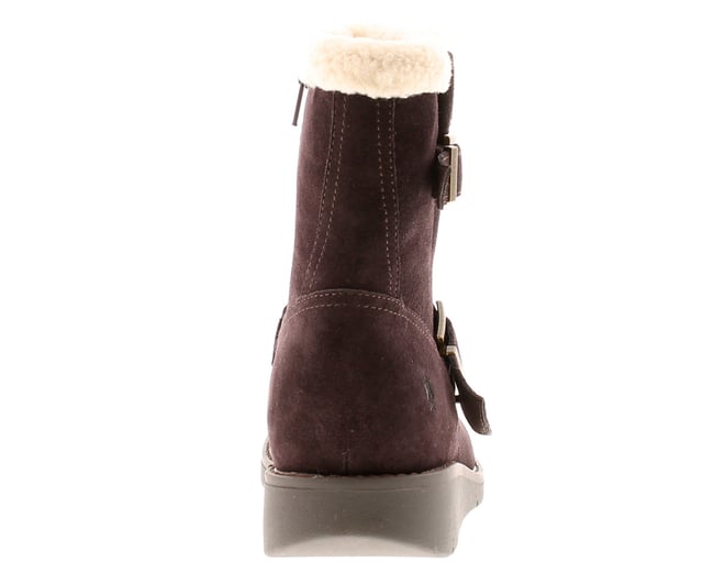 Hush Puppies Lexie Womens Leather Ankle Boots Brown The Lexie Boot; crafted with Worry Free Water Resistant real suede upper with a soft shearling topline enables this to combine trendy and comfort all into one. Its double branded buckle strap detail adds to its chic style.
- Worry Free Water Resistant Real Suede Upper
- Super Warm Shearling Lining
- Cushion Comfort Memory Foam Leather Insole
- Flexible yet Hardwearing TPR Wedge Sole
- Shaft circumference: 28cm