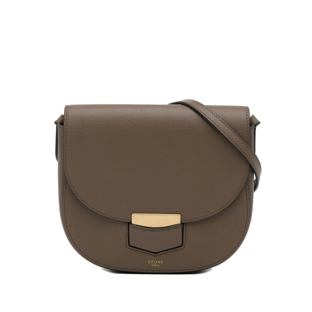 Vintage Celine Small Trotteur Crossbody Bag Brown