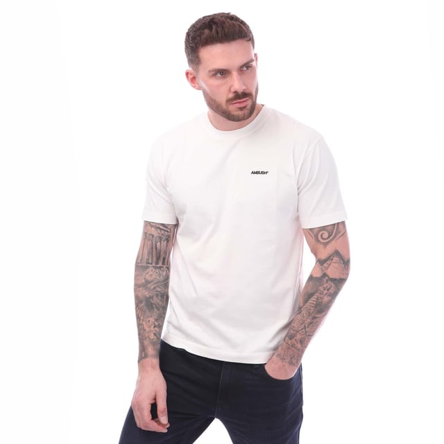 Ambush 3 Pack T-Shirt in cloud dancer - black.- Crew neck.- Short sleeves.- AMBUSH logo embroidery on the chest.- 3-Pack.- 100% Cotton.- Ref: BWAA0350010210