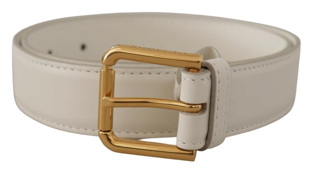 100% Authentic Dolce & Gabbana leather belt
  Crafted from Quality leather
  Gold logo engraved buckle
  Made in Italy
  Width: 3 cm
  Designed for women
  Classic white color with logo details
Material: Leather