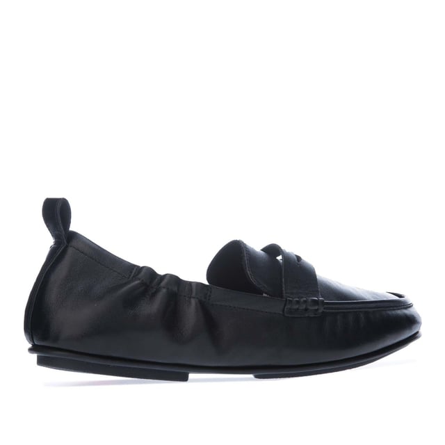 Women s Fit Flop Allegro Metallic Leather Penny Loafers in Black