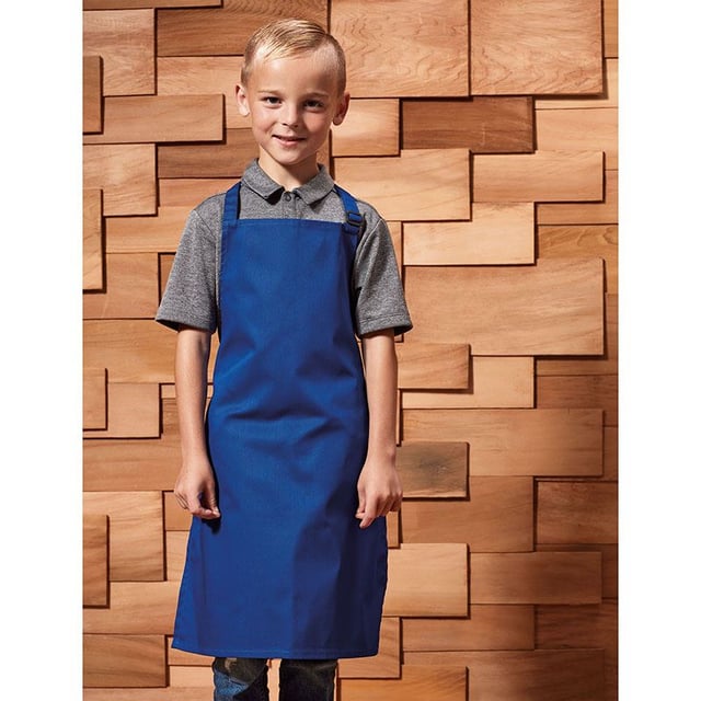 Classic Premier childrens bib apron available in 12 colours. Self fabric neckband. Self fabric ties 50cm long. Width: Infant 43cm, Junior 48cm. Length: Infant 53cm, Junior 63cm. Made from Oeko-Tex® Standard 100 fabric. These aprons have an adjustable nec. Fabric:65% Polyester, 35% Cotton twill Weight: 195gsm. Size - Infants (3-6 years), Junior (7-10 years).