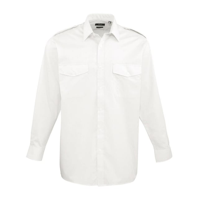 65% Polyester, 35% Cotton. Fabric: Poplin. Design: Contrast Detail. Pockets: 2 Chest Pockets, Buttoned, Flap Closure, Pen Pocket. Fastening: Button-Down. Cuff: Buttoned. Sleeve-Type: Long-Sleeved. Neckline: Stiffened Collar. Hem: Straight. Back Yoke, Shoulder Tabs. 105gsm. Sustainability: Amfori, BSCI, Oeko-Tex Standard 100 Certified, REACH, Sedex, WRAP Certified.