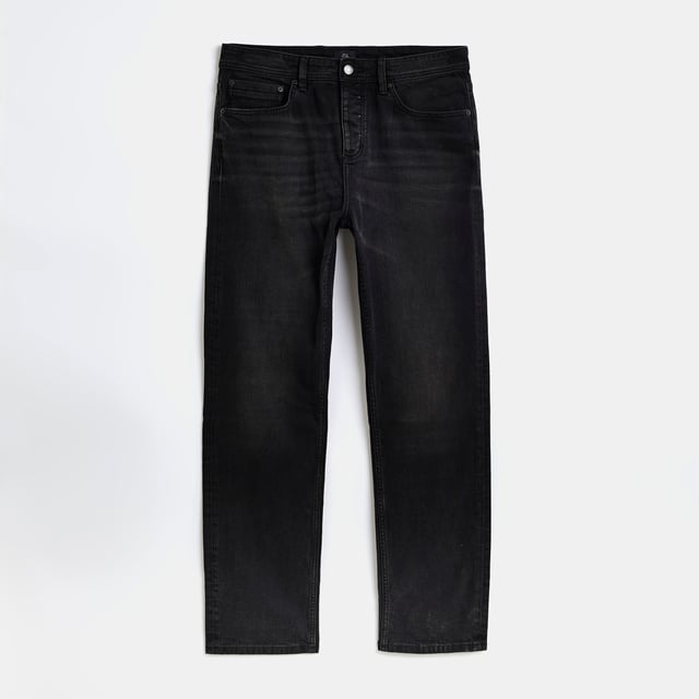 Button Fly Fastening Five Pockets Belt Loops