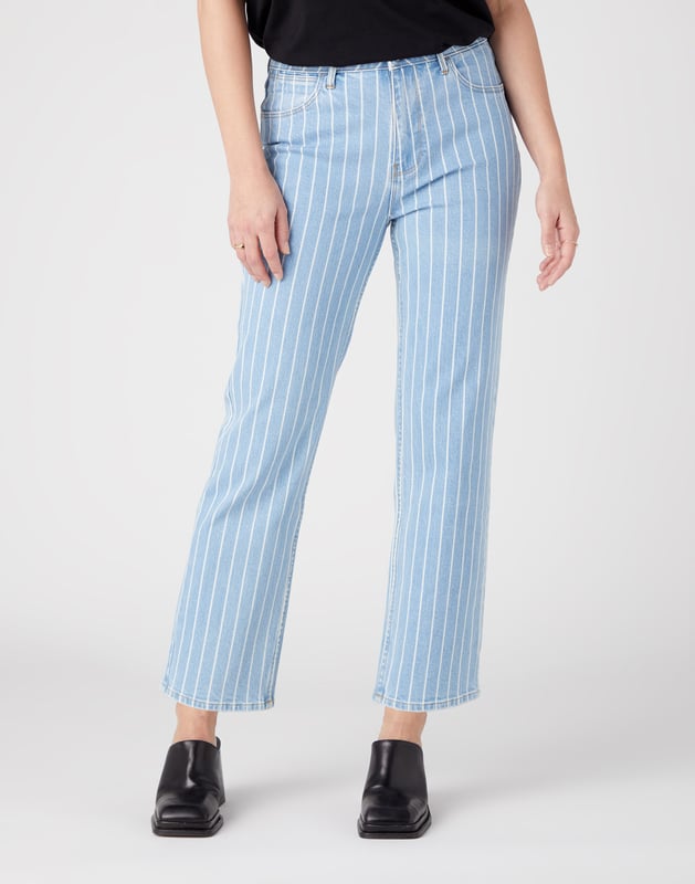 Wrangler gerade Croptone Stripe Jeans - 92% Baumwolle, 7% Elastomultiester, 1% Elastan