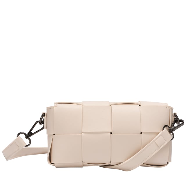 *Bags* of potential This Lana cross body features intricate cut-outs and woven detailing for a sophisticated stylish look. Magnetic fastening is secured with the fold-over flap top. Detachable and adjustable strap means you can wear this as a cross-body or as a clutch.