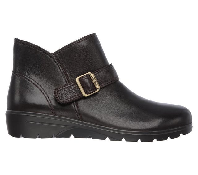Skechers side zip leather boots best sale