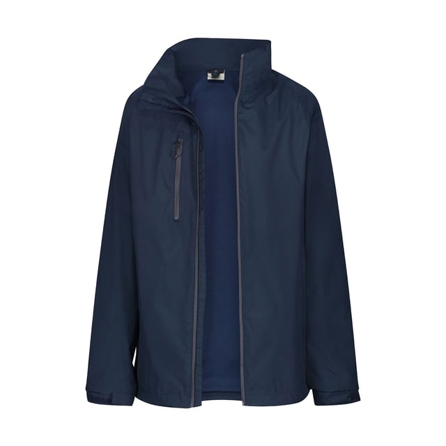Buitenmaterialen: 100% gerecycleerd polyester. Voering: Verborgen ritssluiting, Softshell. Ontwerp: Eenvoudig. Stoftechnologie: Ademend, Duurzaam, DWR Finish, Isotex 10000, Waterafstotend, Waterdicht. 3 in 1, Getapete naden. Manchet: Verstelbaar, met treksluiting. Mouwtype: Met lange mouwen. Halslijn: Staande Kraag. Kenmerken van de kap: Verborgen. Zakken: 2 Zijzakken, 1 Borstzak, Rits. Bevestiging: Volledige ritssluiting. 25000g/m²/24 uur. Zoom: verstelbaar, zoom met schokkoord. Geschikt voor: Borduurwerk. Duurzaamheid: Gemaakt van gerecycled materiaal.