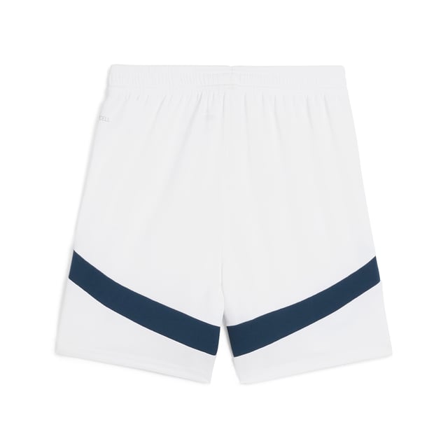 PRODUCT STORY: Hit the pitch like Manchester City's finest in these football shorts. They're made from sweat-wicking material to keep you cool in the tensest moments of the game and are finished with the team's famous crest on the leg. FEATURES & BENEFITS: dryCELL: Performance technology designed to wick moisture from the body and keep you free of sweat during exercise; As part of the RE:FIBRE program, this garment is made of at least 95% recycled material from textile waste and other used materials. DETAILS: Regular fit; 170 gsm, Jacquard; Medium rise; Official team branding; PUMA branding details; PUMA Youth: Recommended for older kids between 8 and 16 years. Our model is 150 cm tall and is wearing size 152 RUS.