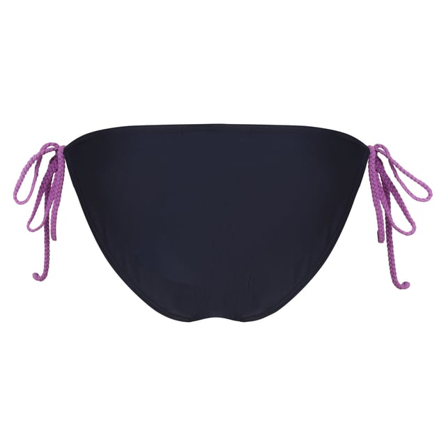 85% Recycled Polyester, 15% Elastane. Fabric: Stretch. Design: Contrast Detail. Fastening: Side Tie. Branded Tab. Fabric Technology: Durable. Sun Rating: UPF 50+.