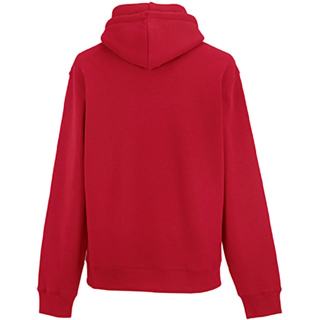 Ultra contemporary hooded sweat in premium 3 layer fabric for a fuller, more substantial and luxurious hand feel.  Coverseamed armholes, cuffs and hem.  Coverseam around hood.  Herringbone neck tape.  Flat, chunky drawcords.  MP3 access.  Buttonhole eyelets.  Front facing shoulder seams.  Premium finishing.  Suitable for 40° wash and tumble dry.  Weight: 280g/m². Fabric: 80% combed ring-spun cotton 20% polyester. RUSSELL COLLECTION - a variety of Mens and Womens corporatewear in a wide range of styles,  colours and sizes.