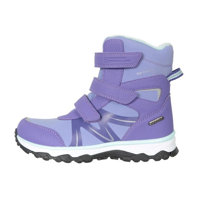 Upper: Softshell. Lining: Isotherm. Insole: Foam, Moulded. Outsole: Durable, TPR. Fabric Technology: Durable, Flexible, Heat Retention, Lightweight, Showerproof. Cushioned Footbed. Flat. Design: Contrast, Logo, Text. Toe Style: Round. Fastening: Touch Fastening Strap.