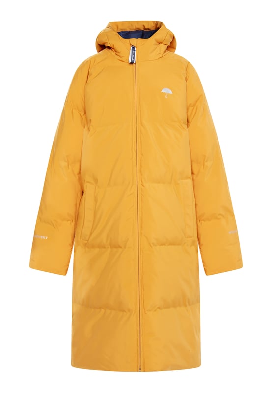 Mit diesem Schmuddelwedda Wintermantel erhalten Sie auch die Kleinen eine 100%ige Outdoor-Performance. Das synthetische Füllmaterial sorgt für eine ideale Isolierung und da die Kammern ohne Nähte verarbeitet sind, dringt keine Nässe ein. Auch sonst ist die Jacke gegen Regen und Schnee gut gewappnet, denn das Material ist wasser- und winddicht. Und da bei Schmuddelwedda immer alles gut durchdacht wird, sind die Logo-Prints lichtreflektierend, was gerade in Herbst- und Winterzeiten von Vorteil ist.  Winterjacke