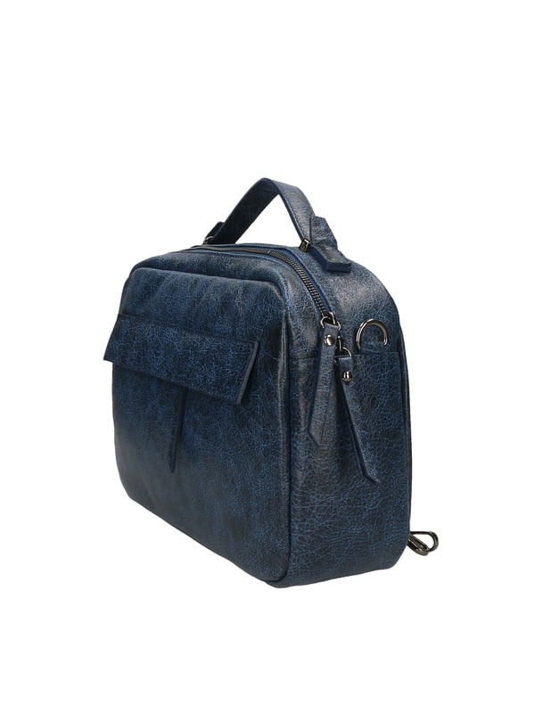 Bolso de mano unisex en piel genuina con efecto envejecido, bandolera ajustable extraíble. Interior forrado, 1 bolsillo con cremallera. Producto artesanal italiano. Hecho en Italia.