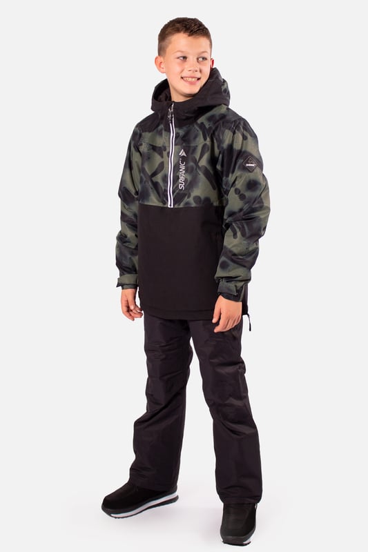 The Breaker snow overhead jacket stands out from the crowd and is our premium youth overhead jacket styled for maximum impact. The Breaker has fully taped seams and is highly waterproof to 10,000mm with a breathability rating of 10,000gms/M2 this technical snow jacket will make sure you’ll stay warm and dry. The Breaker jacket is made from our durable coated ripstop fabric and is feature packed. This jacket offers a great bang for your buck with under arm ventilation for when you need to dump heat, a powder skirt with Lycra wrist guards to keep the snow out and warmth in. A dry butt patch, to do exactly that, lift pass pocket on the left sleeve, soft chin guard, internal storm flap, zipped handwarmer pockets and a zipped comms pocket with headphone routing system all complete this street wear inspired piece.

Powder skirt - Whether you’re hitting the powder on skis or snowboard, this snow skirt creates a tight seal around your waist to keep the snow out and the warmth in. Made from durable waterproof materials and an internal dry butt patch (DBP) to keep it all warm and dry.

Snow cuff / wrist gaiter - This is perfect for even the most extreme conditions, featuring a tight seal that bridges the gap between your glove and jacket.

Zipped pockets - Pockets designed for everything you need for a full day up the mountain. Pockets for your lift pass, media, stash pocket for cash, wallet pocket and phone pocket for protection and to keep the battery warm.

Design features:

    Taped seams
    Fixed hood
    Super soft chin guard
    Zipped sleeve ski pass pocket
    Snow cuffs
    Twin zipped tricot lined hand warmer pockets
    Waterproof snow skirt
    Dry butt patch ( DBP )

Fabric & performance:

    Regular fit
    Shell 100% polyester
    Water resistant coating 10,000mm
    Breathbility rating MVP 10,000 gm²

Insulation & lining:

    100% recycled polyester low loft insulation.
    Insulation. 80 gm² body 40 gm² Sleeves
    Lining 100% recycled embossed polyester.