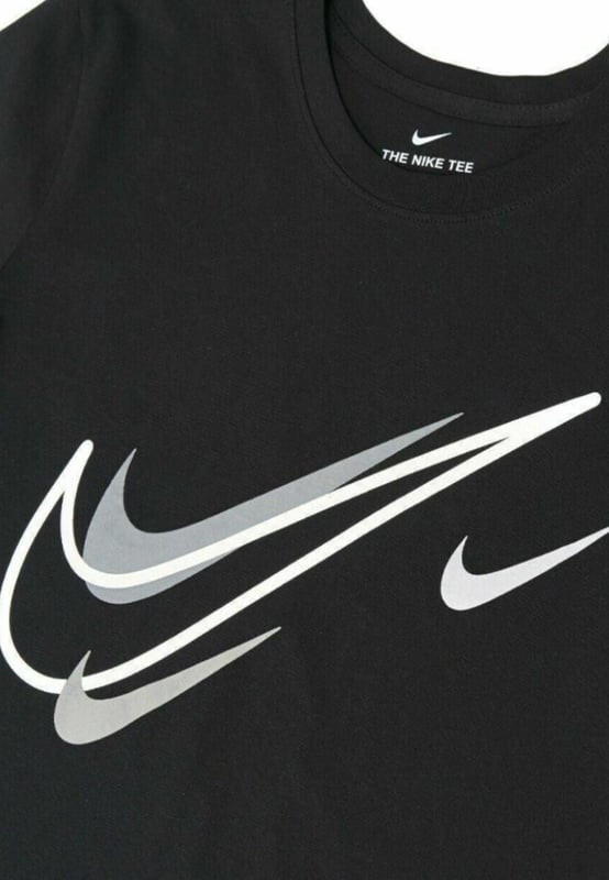 Nike Mens Court Swoosh Logo T Shirt in Black