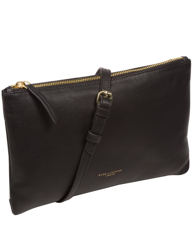 Crafted from high-quality Nappa leather, the 'Anya' cross body bag from Pure Luxuries London's Marylebone Collection is a must-have thanks to the super soft-to-the-touch feel and finish. A stylish zip-over top secures the central compartment which is lined with 100% cotton for a flawless look. Additional storage is provided by three card slots and a slip pocket, perfect for all your essentials. This accessory is adorned with a slim and adjustable strap with a maximum drop length of 65cm and complemented by eye-catching gold-coloured metal fittings and zips which give it an elegant look. The Pure Luxuries logo is embossed for an effortless and sophisticated finishing touch.