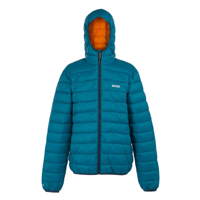100% Polyamide. Fabric: Baffled, Synthetic Down Touch. Design: Logo. Fabric Technology: DWR Finish, Insulating, Lightweight. Neckline: Hooded. Sleeve-Type: Long-Sleeved. Padded. Cuff: Stretch Binding. Hood Features: Grown On Hood, Stretch Binding. Pockets: 2 Lower Pockets, Zip. Fastening: Full Zip. Hem: Stretch Binding. Denier: 20D. Sustainability: Feather-Free, Made from Recycled Materials. S: 38 in. M: 40 in. L: 42 in. XL: 44 in. XXL: 48 in. 3XL: 51 in.