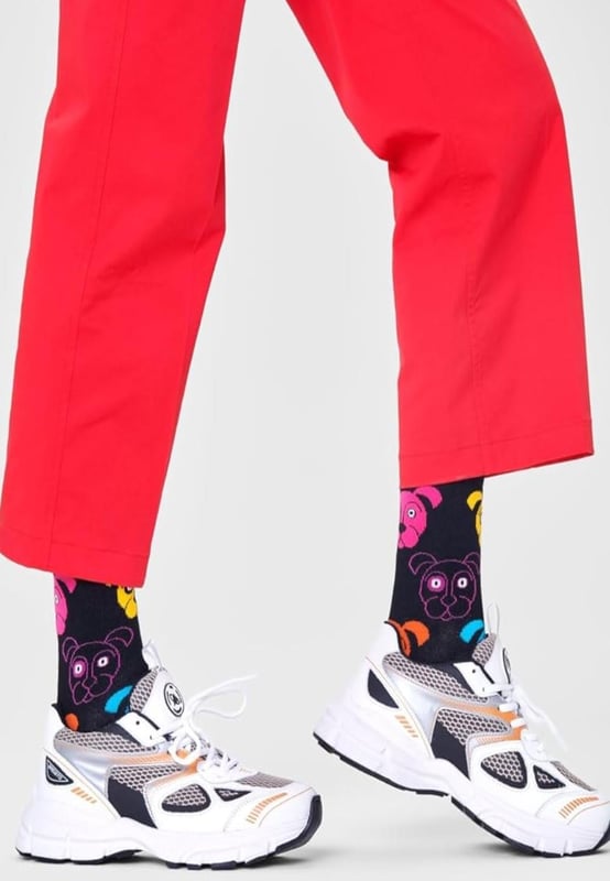 Happy Socks cotton patterned socks come in a variety of our signature styles  . - -  . Each style adds a bit of colour to your everyday outfit  . - -  .  Lounge around in them or go about your daily activities in style  . - -  .  They are also the perfect gift for any occasion   . - -  . Organic cotton is better for the planet, better for your feet  . - -  . Combing it makes it softer, smoother, and more durable than ordinary cotton  . - -  .  Reinforced heel and toe  . - -  .  Each sock is made with quality material, an eye for detail and a lot of creativity  . - -  . Designed in Sweden  . - -  .  Made in Turkey.