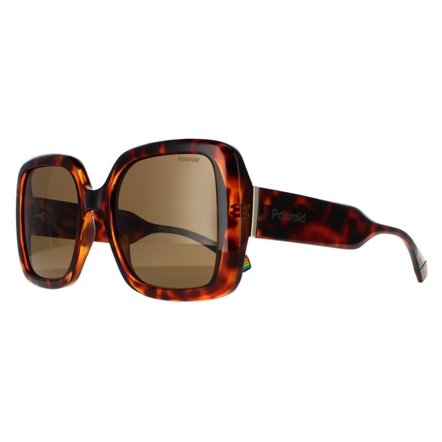 Polaroid Square Womens Dark Havana Bronze Polarized Sunglasses display picture 1