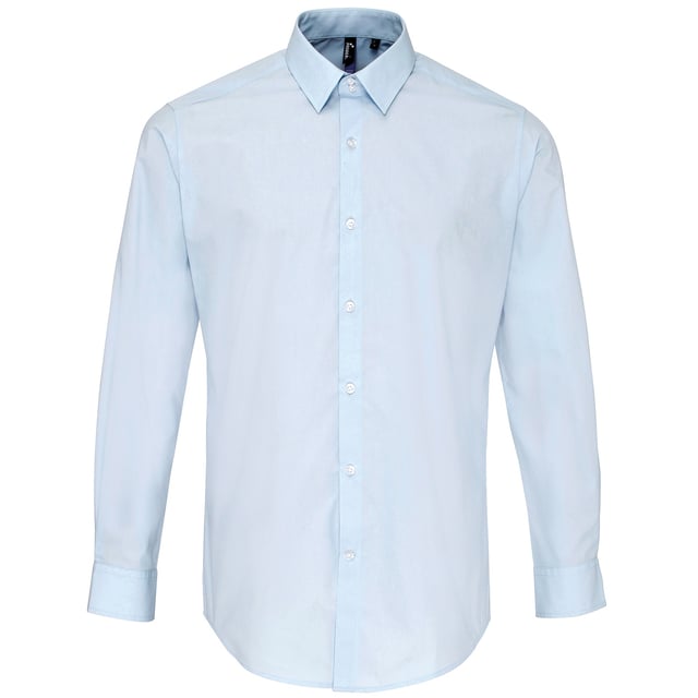 Supreme heavier weight Easycare poplin shirt with improved wear and appearance. Stiffened formal cut collar. Button fastened cuffs that will also fit cufflinks. Two button fastening detail on collar stand. Semi fitted styling. Easy cut-out label for rebra. Fabric:65% Polyester, 35% Cotton, plain poplin weave Weight: 125gsm. Collar 14.5”, 15”, 15.5”, 16”, 16.5”, 17”, 17.5”, 18”, 18.5”, 19”.