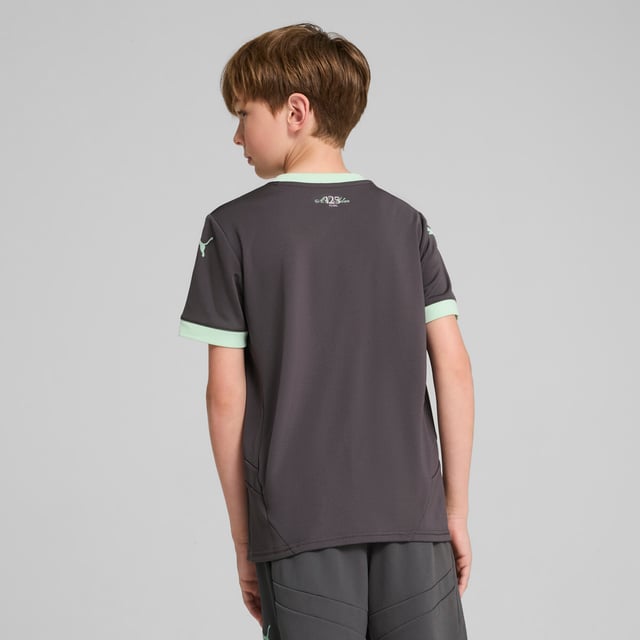 PRODUCT STORY: In the 24/25 Third Kit, a neutral base color lights up in bold accents  including monochromatic version of the club crest  to express the inherent Milanese style in a way thats both new and distinctly Rossonero, even in the absence of Rosso or Nero. Welcome to Milan(ismo). FEATURES & BENEFITS: dryCELL: Performance technology designed to wick moisture from the body and keep you free of sweat during exercise; As part of the RE:FIBRE program, this garment is made of at least 95% recycled material from textile waste and other used materials. DETAILS: Regular fit; 170 gsm, Jacquard; Crew neck; Short sleeves; Official team branding; PUMA Youth: Recommended for older kids between 8 and 16 years.