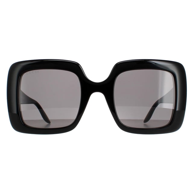 Gucci Square Womens Black Grey  GG0896S  Sunglasses are a large oversized style with a bold square shape and featuring the interlocking GG Gucci logo on the temples for that authentic Gucci look.