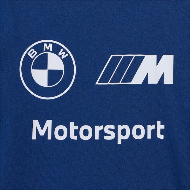 PRODUCT STORY: Step out in this t-shirt reflecting the high-performance and cutting-edge technology of BMW M Motorsport. In seasonal colours with a large placement print, it styles easily back across the entire collaboration.  FEATURES & BENEFITS: Made with at least 20% recycled material as a step toward a better future. DETAILS: Regular fit, Crewneck, BMW M Motorsport insignia printed on the chest, PUMA Cat Logo on the right sleeve, PUMA Youth: Recommended for juniors between 8 and 16 years, Unisex,