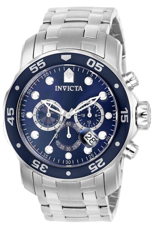 El Invicta 0070 tiene una caja de acero inoxidable de 48 millimetros con una esfera azul.
Esta modelo funciona con un movimiento de Cuarzo preciso.
Resistencia a la presión de aqua de 20 bares.
Este modelo es parte de la colección Invicta Pro Diver - SCUBA.

2 años de garantía Invicta.