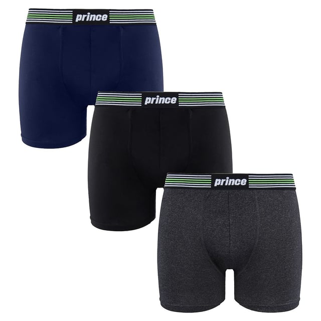 Prince Performance Range 3 Pack Black Dark Grey Mens Boxers MUXPR066