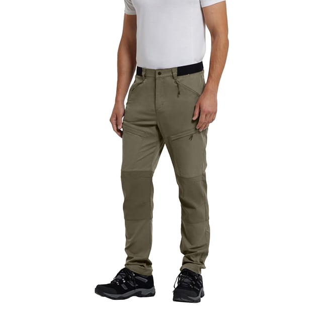 Material: Cotton, Elastane, Polyester. Design: Plain. Fastening: Stud, Zip Fly. Fabric Technology: DWR Finish, Water Resistant. Belt Loops, Reinforced Knee, Reinforced Panels, Reinforced Seat, Taped Seams. Pockets: 2 Side Pockets, 2 Thigh Pockets, 1 Back Pocket, Zip. Sun Rating: UPF 50+.