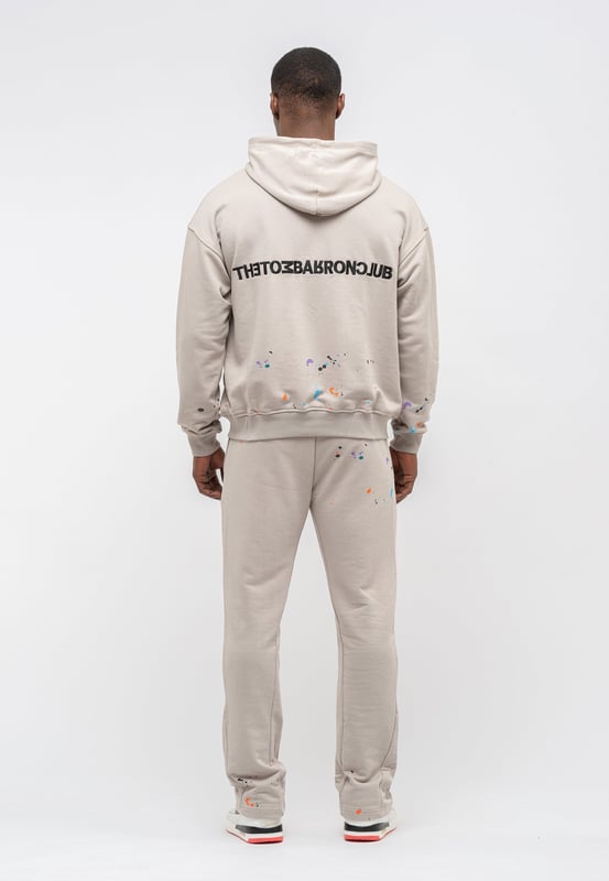 Tom Barron Herren-Trainingsanzug-Set Paint Splatter in Oversize