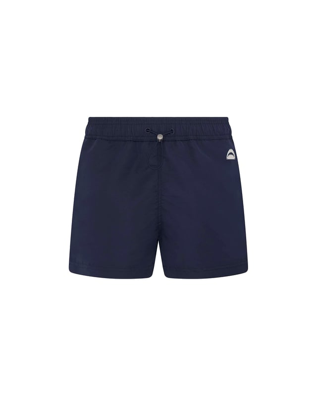 Sleek and stylish, these blue swim shorts are slightly cropped in length to allow for maximum sunkissed skin and feature signature LET’S SWIM shark head hardware, an elasticated drawstring waistband, side pockets and mesh lining.