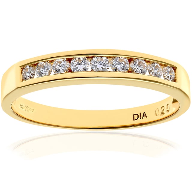 18K (750) witgoud: 2,8 gram; # Diamant: 0,25 ct