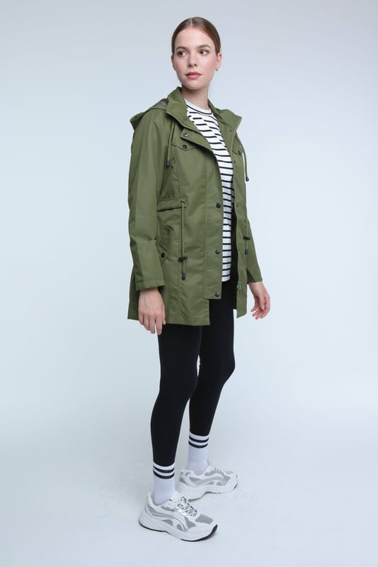 Short khaki parka top