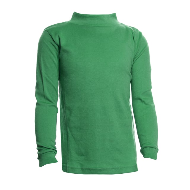 Unisex Boys and Girls Half Neck Long Sleeve T-Shirt.

 This comfortable and versatile long-sleeved t-shirt is perfect for little ones. Designed with a crew neck that offers extra coverage and a modern fit, it's ideal for everyday wear or special occasions.

 Unisex, it fits perfectly to boys and girls, offering a simple and elegant look.

 Made from a cotton-polyester blend, this t-shirt combines the natural softness of cotton with the durability of polyester, ensuring all-day comfort.

 Available in a wide range of solid colours, it is easy to match with any outfit. It also features cuffs on the sleeves, providing a firm fit and preventing the sleeves from slipping.

 An essential item for any child's wardrobe, practical and stylish!
 Composition: 50% Cotton, 50% Polyester
 Care:
- Wash at a maximum of 30ºC.
 - Use mild detergents.
 - Do not use bleach.
 - Dry at low temperature.
 - Iron at low temperature.