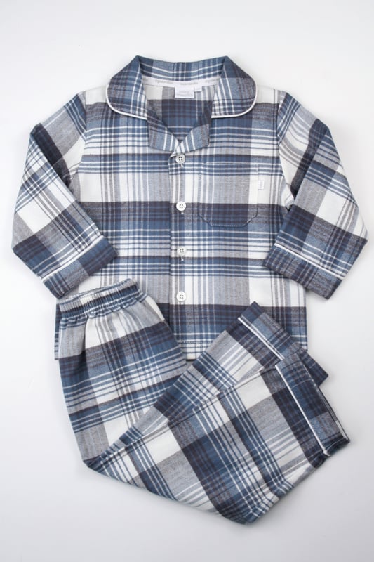 Give your little one a cosy, stylish sleep with our Boys' Traditional Check Cotton Pyjama Set, crafted for comfort and classic appeal. Featuring a timeless checkered pattern, this two-piece pyjama set includes a button-up top with a relaxed fit and elastic-waist bottoms, ensuring easy movement and a snug fit. Made from soft, breathable cotton fabric,  these PJs are designed to keep your child comfortable through every season.
Ideal for parents seeking classic boys' sleepwear or a check pyjama set, this outfit combines heritage charm with modern ease. Perfect for bedtime, lounging, or even as a thoughtful gift, this boys' check PJ set offers durability, comfort, and style in one package.