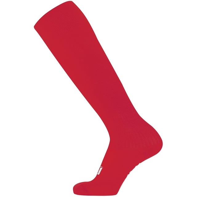 Knee length with ribbed opening. Branding to top of foot. Material: 80% polyester 15% cotton 5% spandex. Children shoe size 11.5-2.5, 3.5-6.