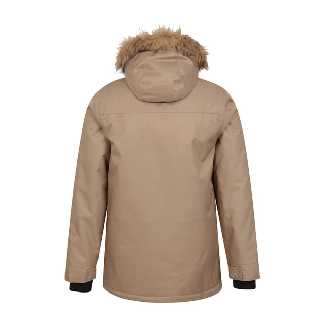 Material: Acrylic, Elastane, Modacrylic, Polyester. Fabric: Microfibre. Design: Logo, Text. Fabric Technology: Breathable, Heat Retention, Insulating, IsoDry, Lightweight, Moisture Wicking, Waterproof. Cuff: Adjustable Wrist Strap, Stretch. Neckline: Hooded. Sleeve-Type: Long-Sleeved. Taped Seams. Hood Features: Drawcord, Faux Fur. Length: Long. Pockets: 2 Chest Pockets, 2 Front Pockets. Fastening: Full Zip, Stormflap, Stud. Waterproof Rating: 5000mm.