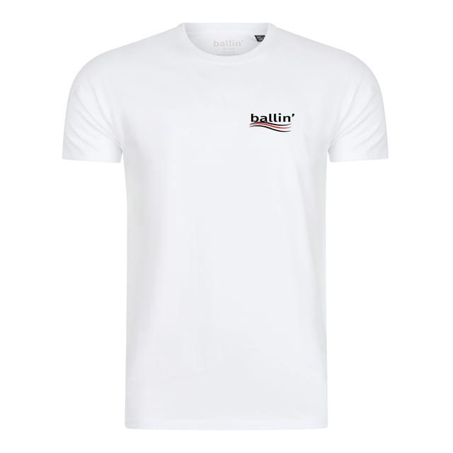 Heren T-Shirt van het merk Ballin Est. 2013. De shirts van Ballin Est. 2013 zijn gemaakt van 100% biologisch katoen, en hebben een normale pasvorm. Het zachte katoen zorgt voor een heerlijk draagcomfort.  Merk: Ballin Est. 2013Modelnaam: Ciaga TeeCategorie: heren t-shirtMaterialen: biologisch katoenKleur: wit
