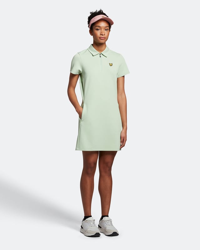green emerald velvet dress Women's Tennis Dress with Built-in Shorts Scalloped Green Golf Dress R –  Attraco