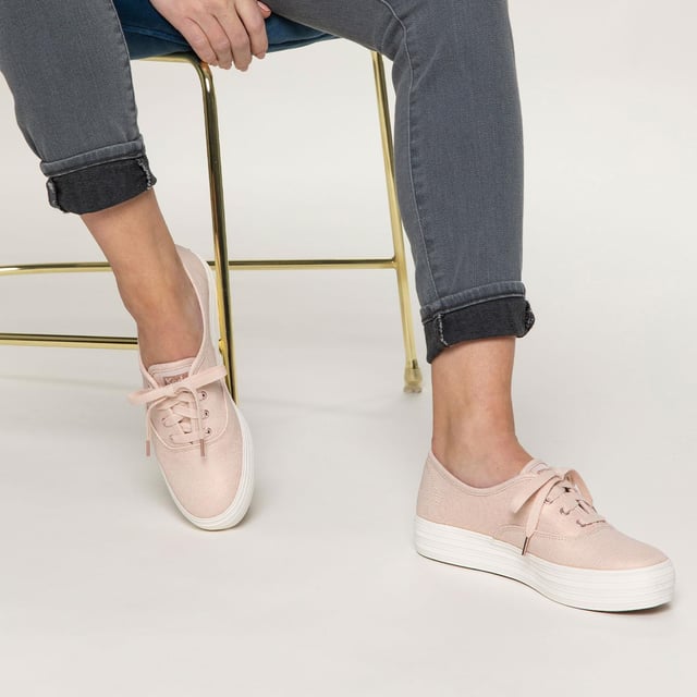 Rose gold canvas shoes clearance
